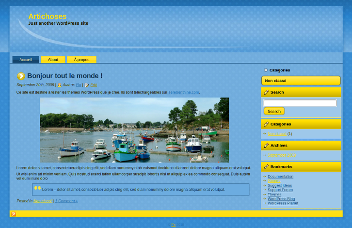 Artibleu, thème WordPress